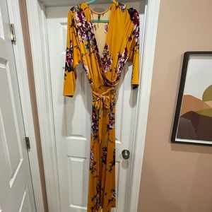 Maxi Floral Faux Wrap Dress